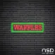 Waffles V7 Neon Sign_Black Brick_Mockup_Transparent