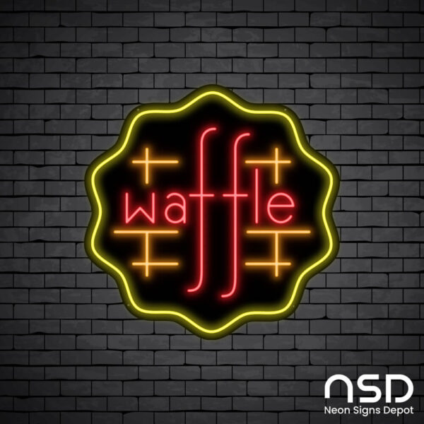 Waffles V9 Neon Sign_Black Brick_Mockup_Black Waffles V9 Neon Sign_Black Brick_Mockup_Black