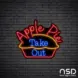 Apple Pie Take Out Neon Sign_Black Brick_Mockup_Black