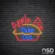 Apple Pie Take Out Neon Sign_Black Brick_Mockup_Transparent