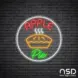 Apple Pie V10 Neon Sign_Black Brick_Mockup_Transparent