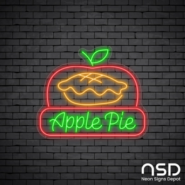 Apple Pie V11 Neon Sign_Black Brick_Mockup_Transparent Apple Pie V11 Neon Sign_Black Brick_Mockup_Transparent