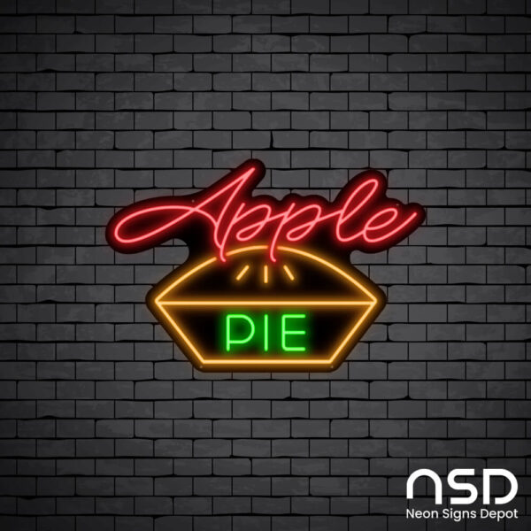 Apple Pie V12 Neon Sign_Black Brick_Mockup_Black Apple Pie V12 Neon Sign_Black Brick_Mockup_Black