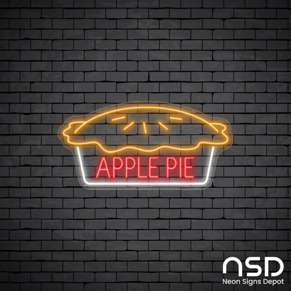 Apple Pie V14 Neon Sign_Black Brick_Mockup_Transparent Apple Pie V14 Neon Sign_Black Brick_Mockup_Transparent