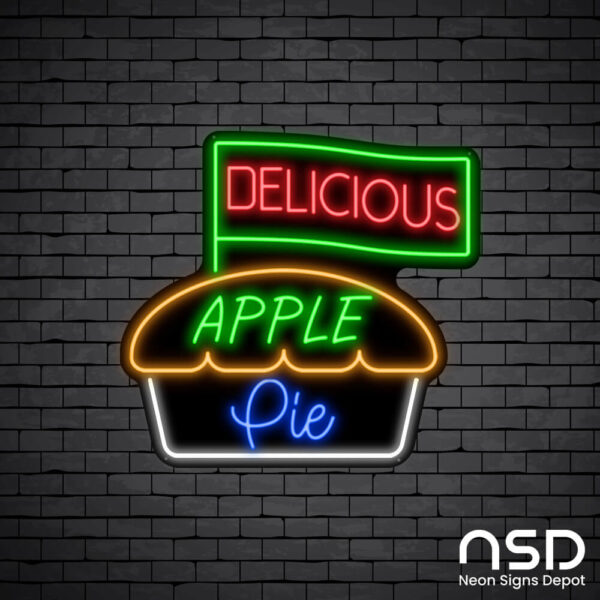 Apple Pie V16 Neon Sign_Black Brick_Mockup_Black Apple Pie V16 Neon Sign_Black Brick_Mockup_Black