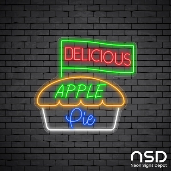 Apple Pie V16 Neon Sign_Black Brick_Mockup_Transparent Apple Pie V16 Neon Sign_Black Brick_Mockup_Transparent