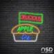 Apple Pie V16 Neon Sign_Black Brick_Mockup_Transparent