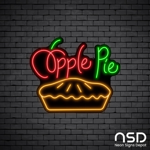 Apple Pie V2 Neon Sign_Black Brick_Mockup_Black Apple Pie V2 Neon Sign_Black Brick_Mockup_Black