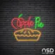 Apple Pie V2 Neon Sign_Black Brick_Mockup_Transparent