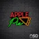Apple Pie V9 Neon Sign_Black Brick_Mockup_Black