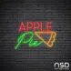 Apple Pie V9 Neon Sign_Black Brick_Mockup_Transparent