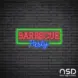 Barbecue Party Neon Sign_Black Brick_Mockup_Transparent