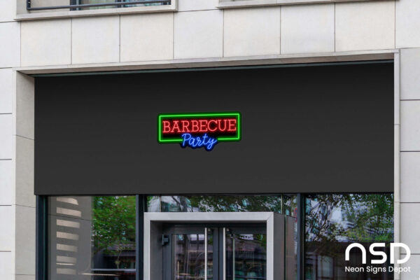 Barbecue Party Neon Sign_Black_Mockup_Template02 Barbecue Party Neon Sign_Black_Mockup_Template02