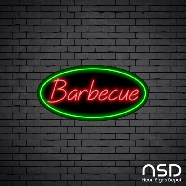 Barbecue V4 Neon Sign_Black Brick_Mockup_Black Barbecue V4 Neon Sign_Black Brick_Mockup_Black