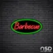 Barbecue V4 Neon Sign_Black Brick_Mockup_Black