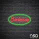 Barbecue V4 Neon Sign_Black Brick_Mockup_Transparent