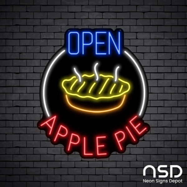 Open Apple Pie Neon Sign_Black Brick_Mockup_Black Open Apple Pie Neon Sign_Black Brick_Mockup_Black