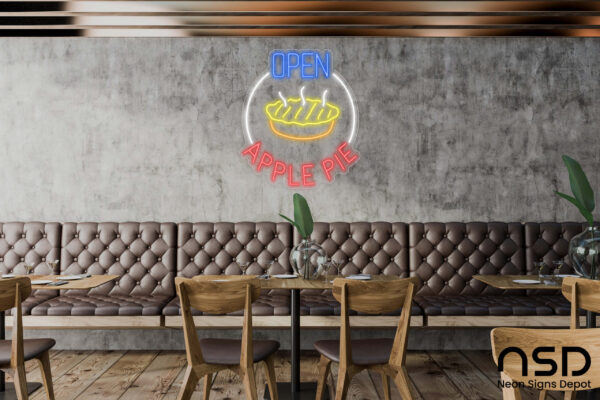 Open Apple Pie Neon Sign_Food & Beverage_Transparent_Mockup_Template01 Open Apple Pie Neon Sign_Food & Beverage_Transparent_Mockup_Template01