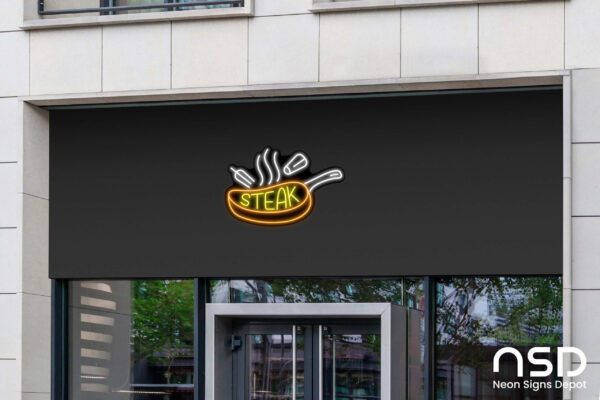 Steak V2 Neon Sign_Black_Mockup_Template02 Steak V2 Neon Sign_Black_Mockup_Template02