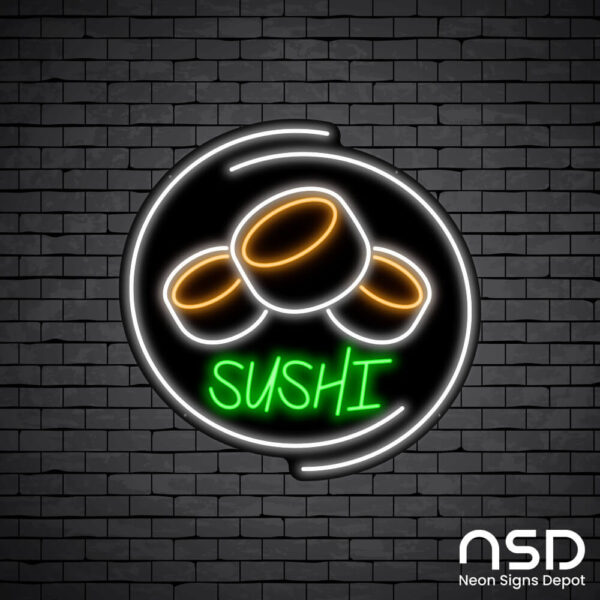 Sushi V9 Neon Sign_Black Brick_Mockup_Black Sushi V9 Neon Sign_Black Brick_Mockup_Black