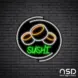 Sushi V9 Neon Sign_Black Brick_Mockup_Black