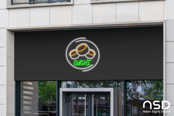 Sushi V9 Neon Sign_Transparent_Mockup_Template02 Sushi V9 Neon Sign_Transparent_Mockup_Template02
