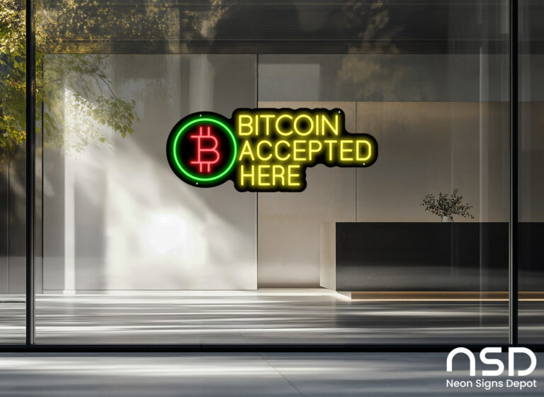 Bitcoin Accepted Here Neon Sign