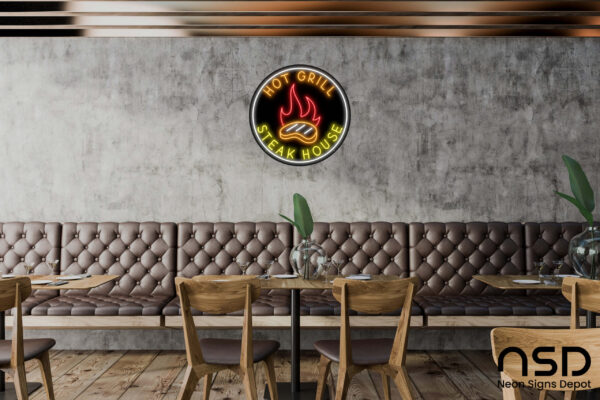 Hot Grill Steak House Neon Sign Hot Grill Steak House Neon Sign