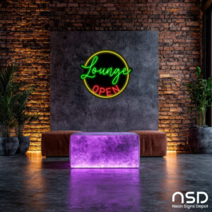 Open Lounge V12 Neon Sign