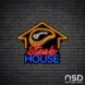 Steak House Neon Sign_Black Brick_Mockup_Black
