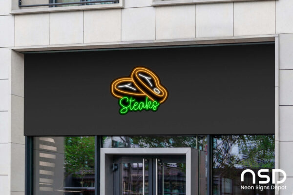 Steak V11 Neon Sign_Black_Mockup_Template02 Steak V11 Neon Sign_Black_Mockup_Template02