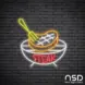 Steak V14 Neon Sign_Black Brick_Mockup_Transparent