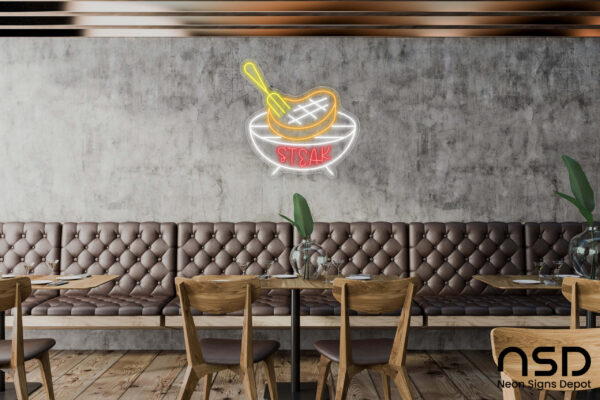 Steak V14 Neon Sign_Transparent_Mockup_Template01 Steak V14 Neon Sign_Transparent_Mockup_Template01