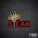 Steak V18 Neon Sign_Black Brick_Mockup_Black