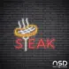 Steak V18 Neon Sign_Black Brick_Mockup_Transparent