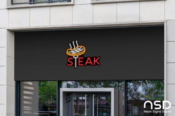 Steak V18 Neon Sign_Black_Mockup_Template02 Steak V18 Neon Sign_Black_Mockup_Template02