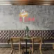 Interior,Of,Small,Grunge,Restaurant,With,Concrete,Walls,,Wooden,Floor,