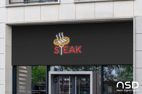Steak V18 Neon Sign_Transparent_Mockup_Template02 Steak V18 Neon Sign_Transparent_Mockup_Template02