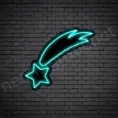 Bright Blue Shooting Star Neon Sign