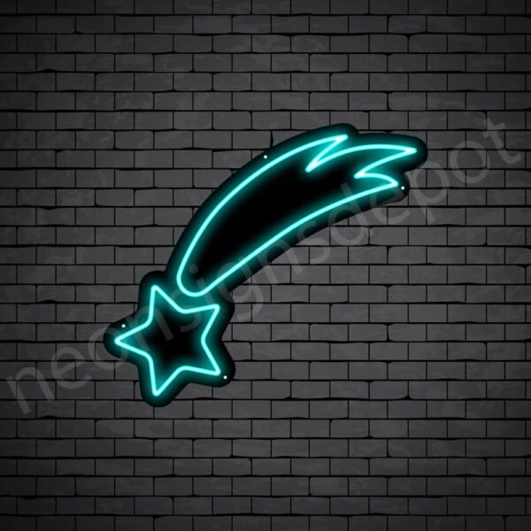 Shooting-Star-Neon-Sign-21x24-WS-B-BRIGHT-BLUE Bright Blue Shooting Star Neon Sign