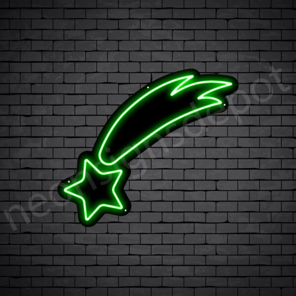 Shooting-Star-Neon-Sign-21x24-WS-B-GREEN Green Shooting Star Neon Sign
