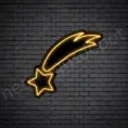 Orange Shooting Star Neon Sign