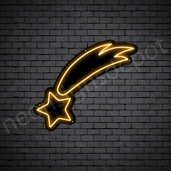 Shooting-Star-Neon-Sign-21x24-WS-B-ORANGE Orange Shooting Star Neon Sign