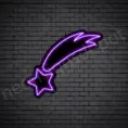 Purple Shooting Star Neon Sign