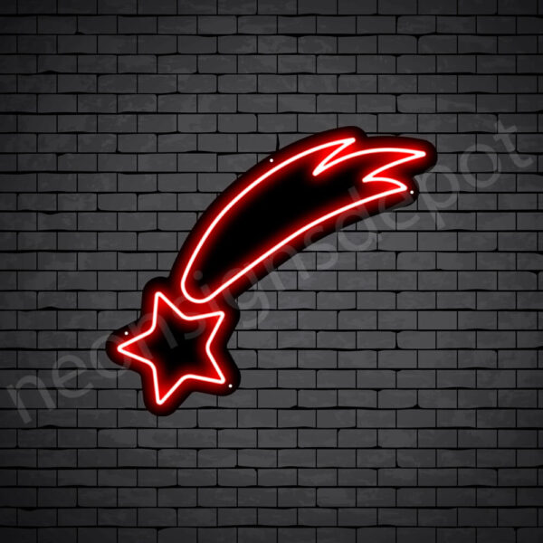 Shooting-Star-Neon-Sign-21x24-WS-B-RED Red Shooting Star Neon Sign