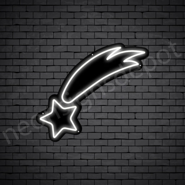 Shooting-Star-Neon-Sign-21x24-WS-B-WHITE White Shooting Star Neon Sign