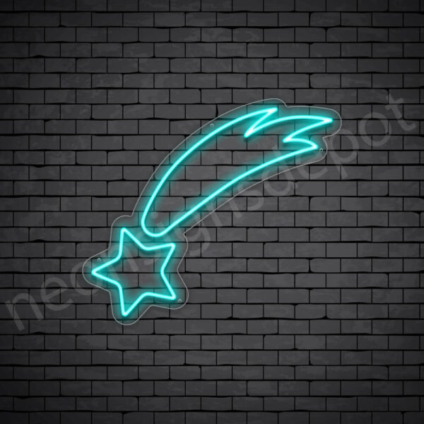 Shooting-Star-Neon-Sign-21x24-WS-C-BRIGHT-BLUE Bright Blue Shooting Star Sign