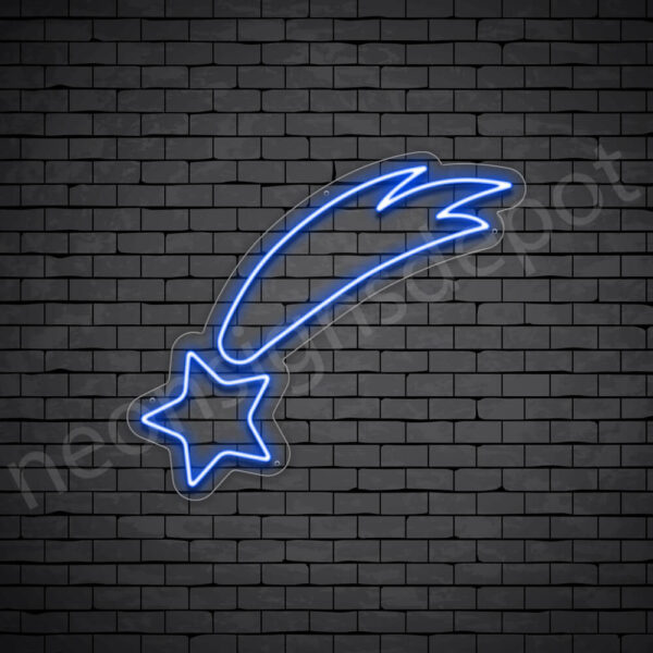 Shooting-Star-Neon-Sign-21x24-WS-C-DARK-BLUE Blue Shooting Star Sign