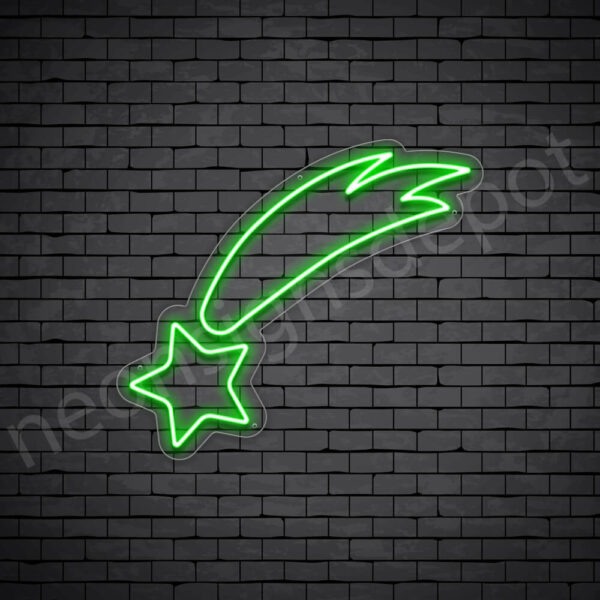 Shooting-Star-Neon-Sign-21x24-WS-C-GREEN Green Shooting Star Sign