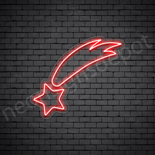Shooting-Star-Neon-Sign-21x24-WS-C-RED Red Shooting Star Sign
